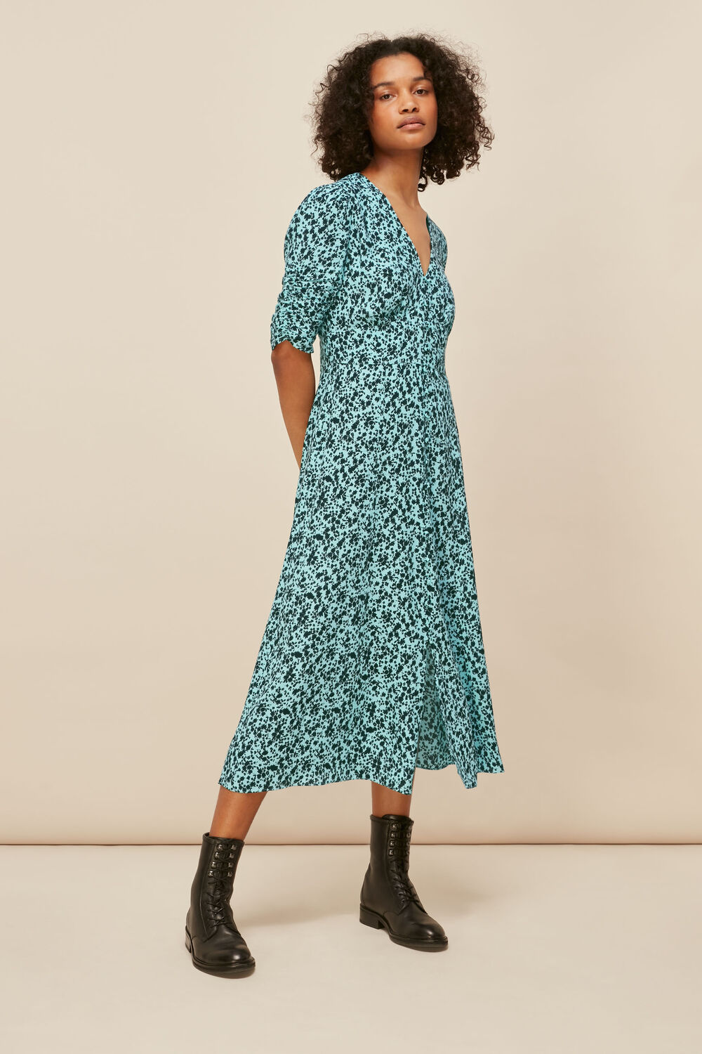 Midnight Meadow Floral Dress