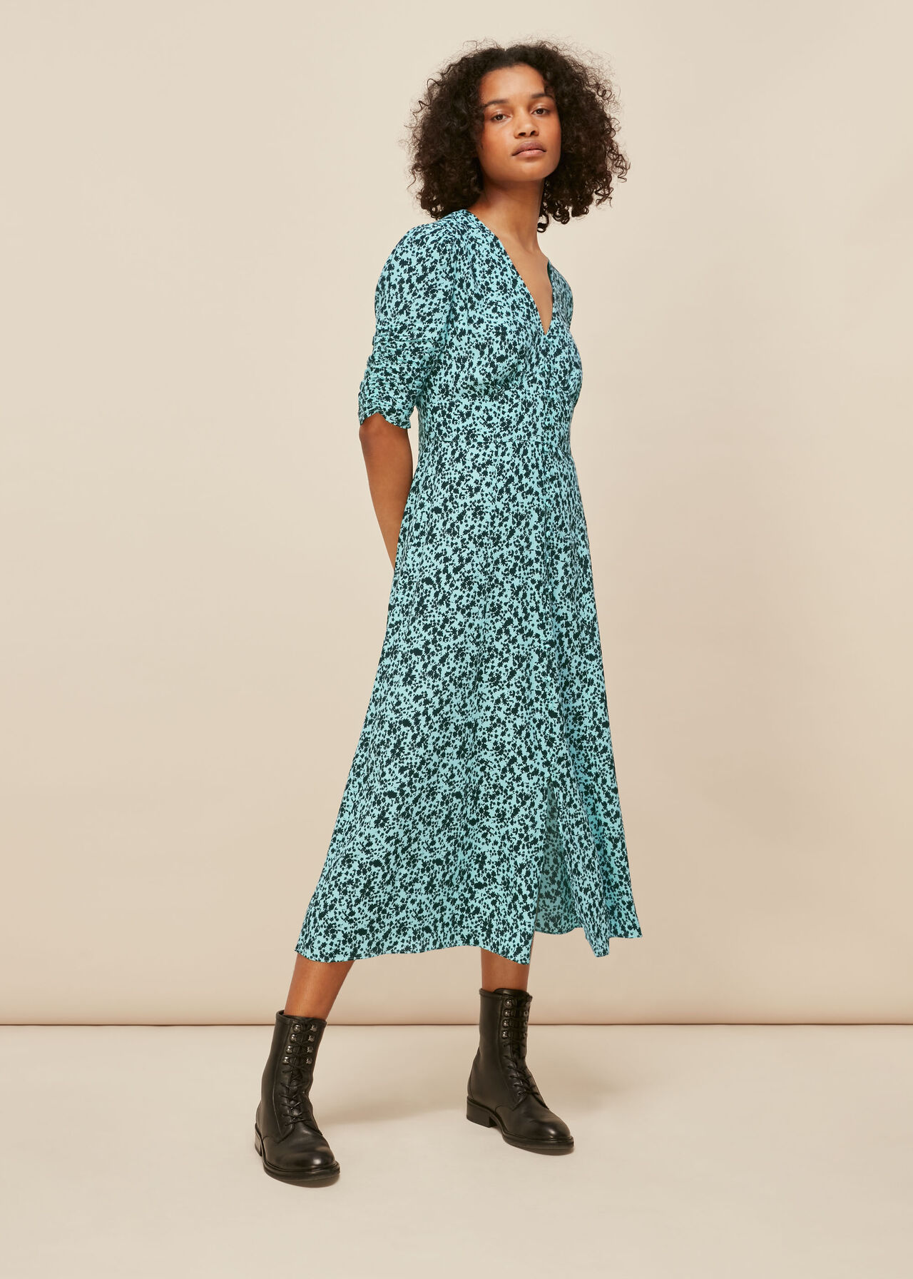 Blue/Multi Midnight Meadow Floral Dress, WHISTLES