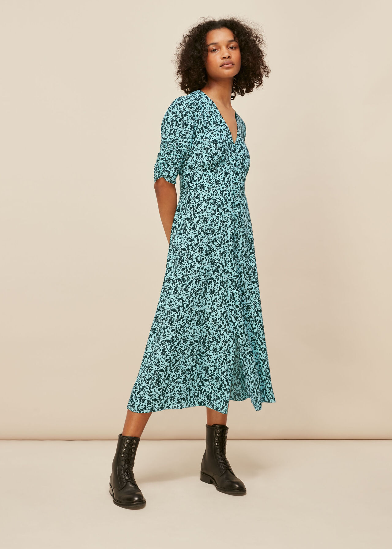 Midnight Meadow Floral Dress