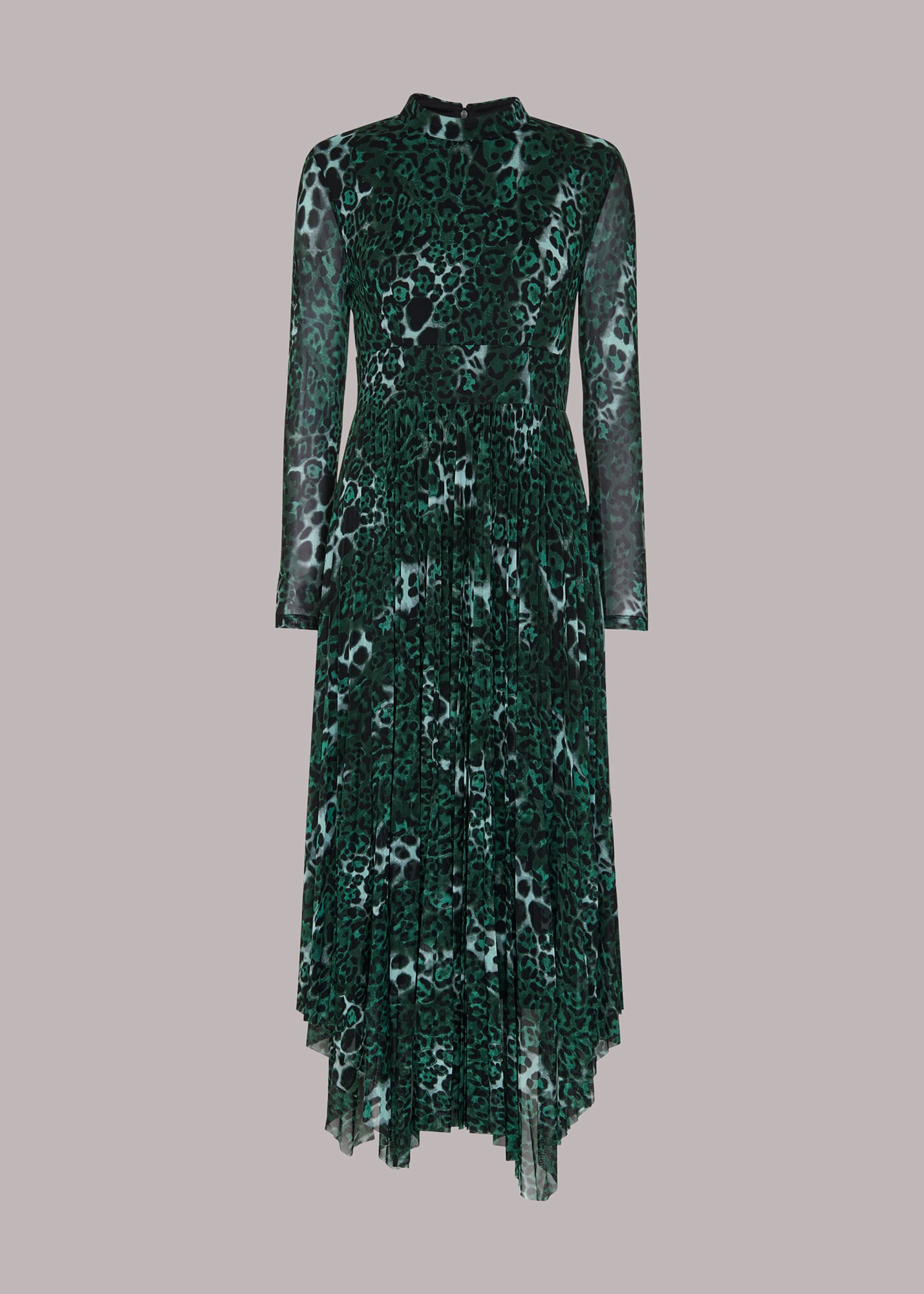 Whistles green jungle cat dress outlet