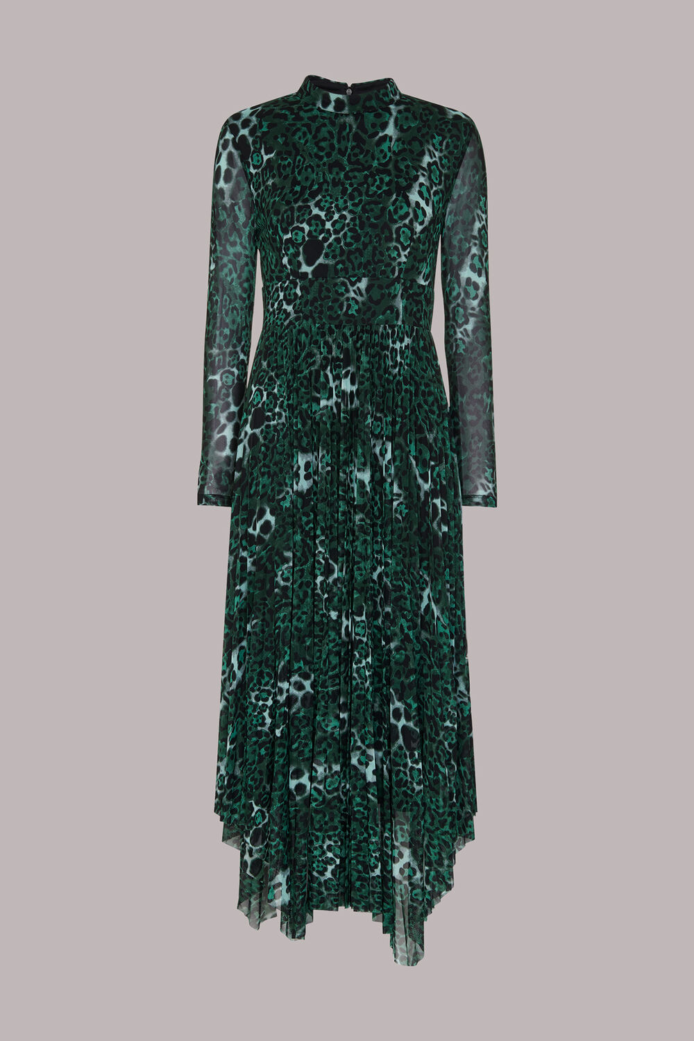 Night Cat Pleated Mesh Dress