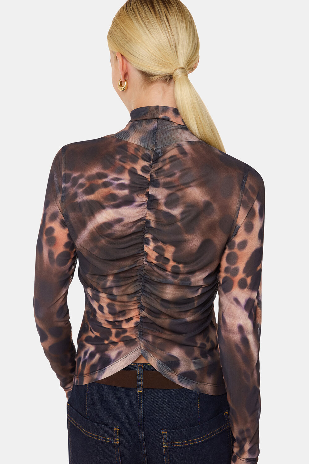 Misty Leopard Mesh Top