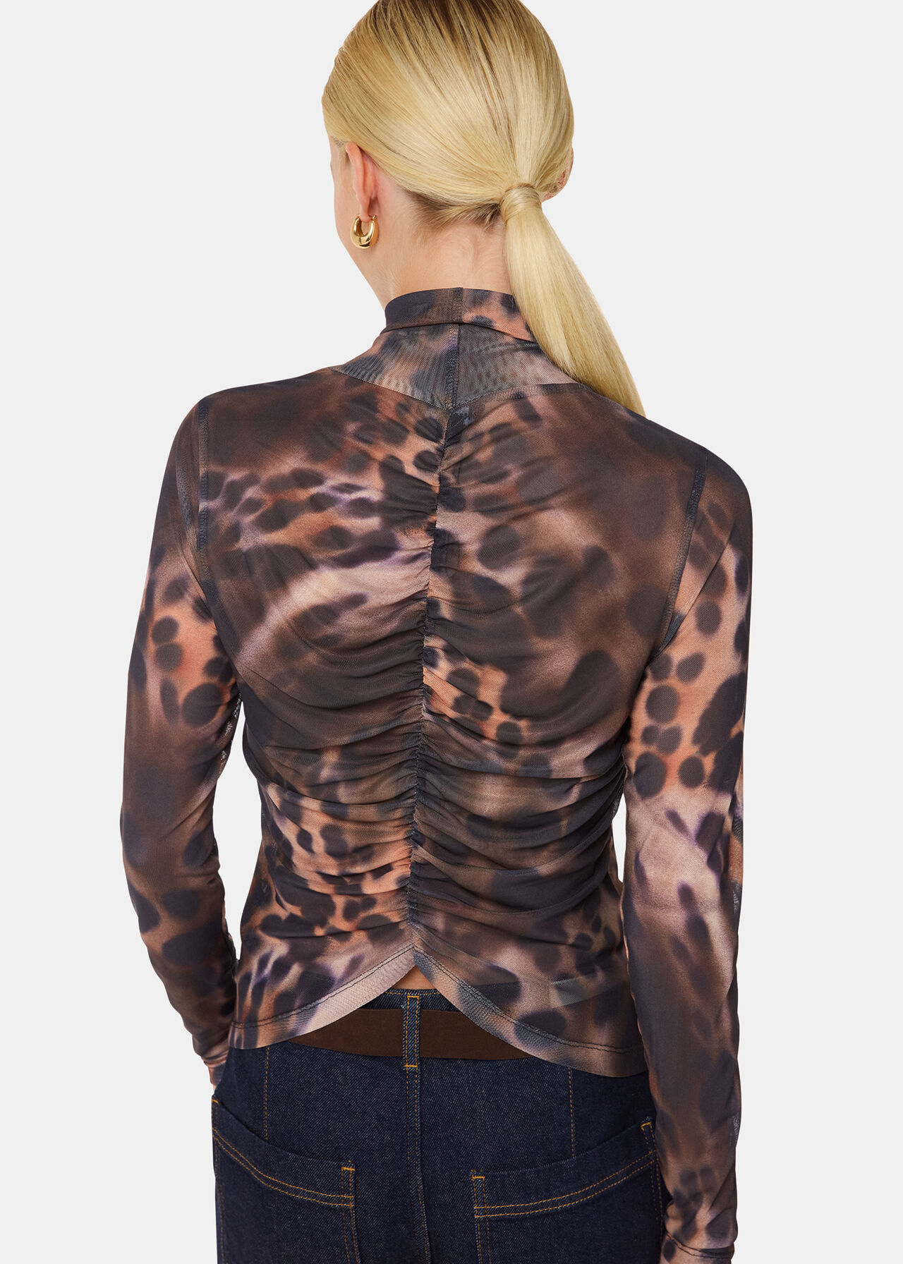 Misty Leopard Mesh Top