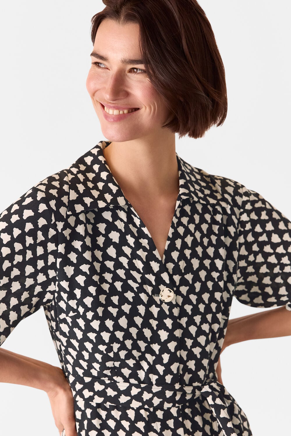 Black Abstract Triangle Jumpsuit