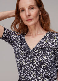 Smudge Leopard V Neck Tee