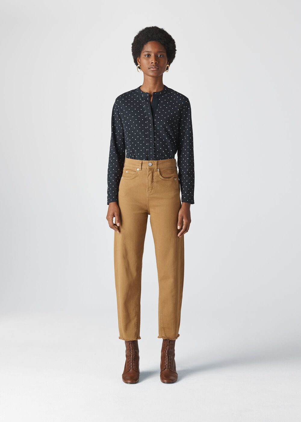 Spot Slub Cotton Jersey Shirt