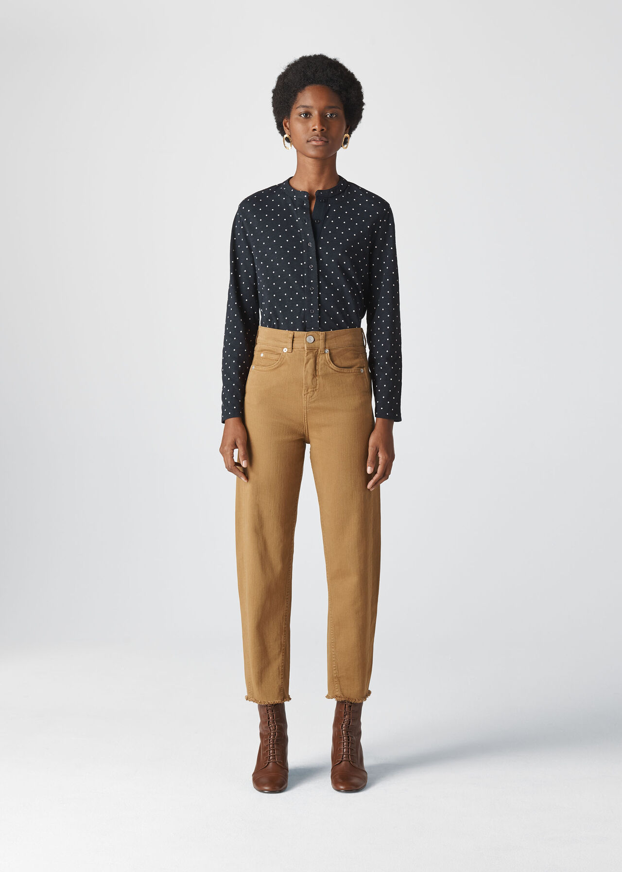 Spot Slub Cotton Jersey Shirt