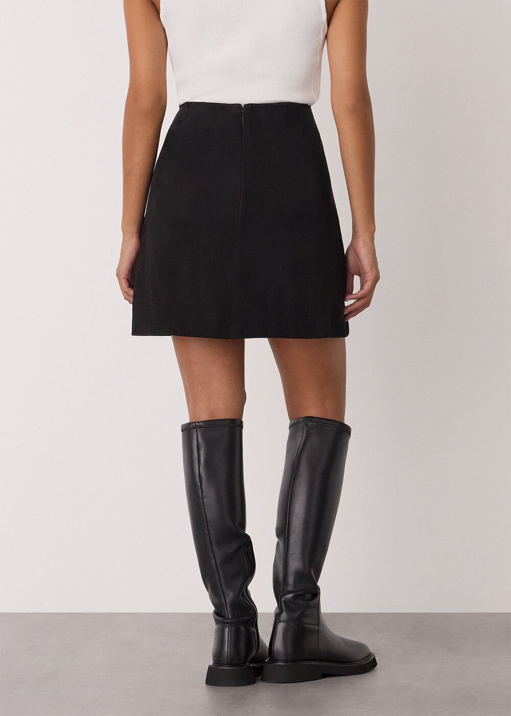 Petite Suede A Line Skirt