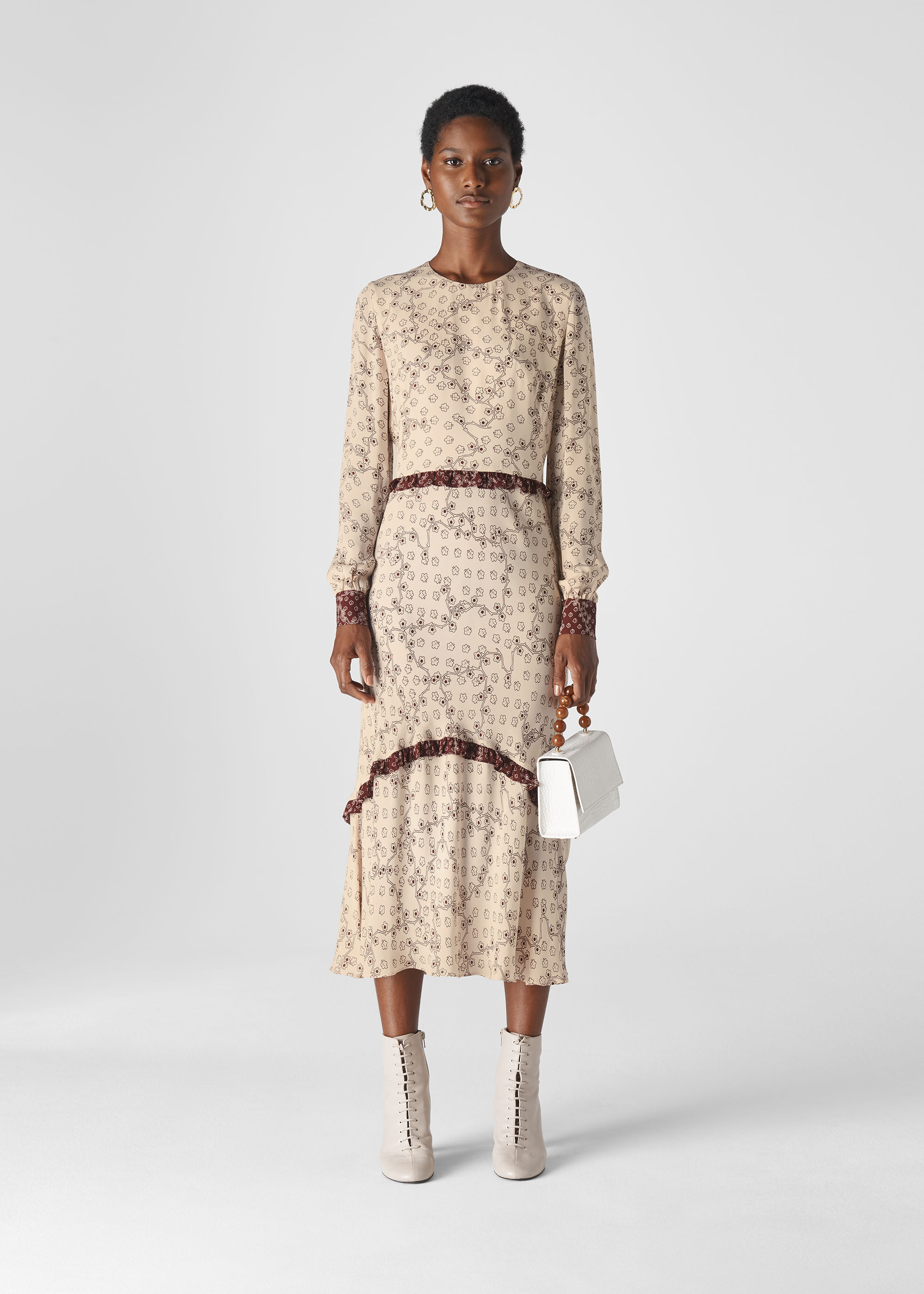 Silk print dress top