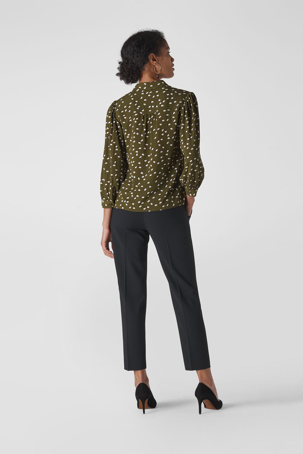 Shadow Spot Print Shirt Khaki/Multi