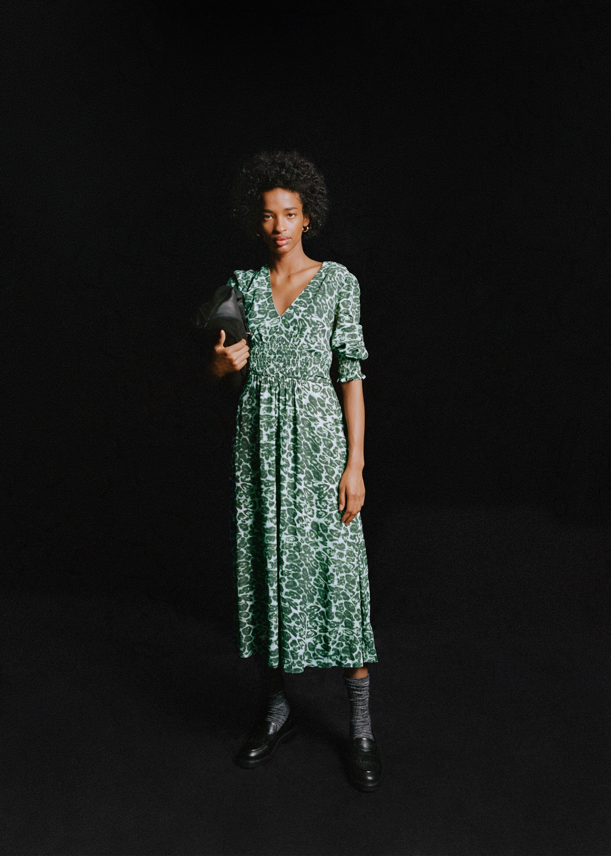 Whistles green leopard print dress outlet