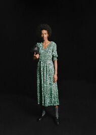 Clouded Leopard Shirred Dress