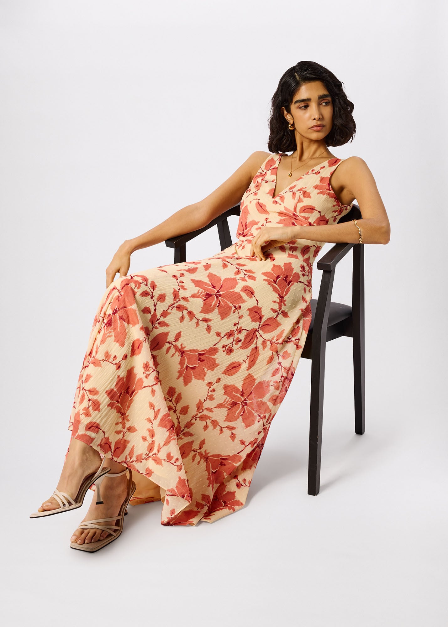 Yellow/Multi Floral Lily Dobby Maxi Dress | WHISTLES | Whistles US |