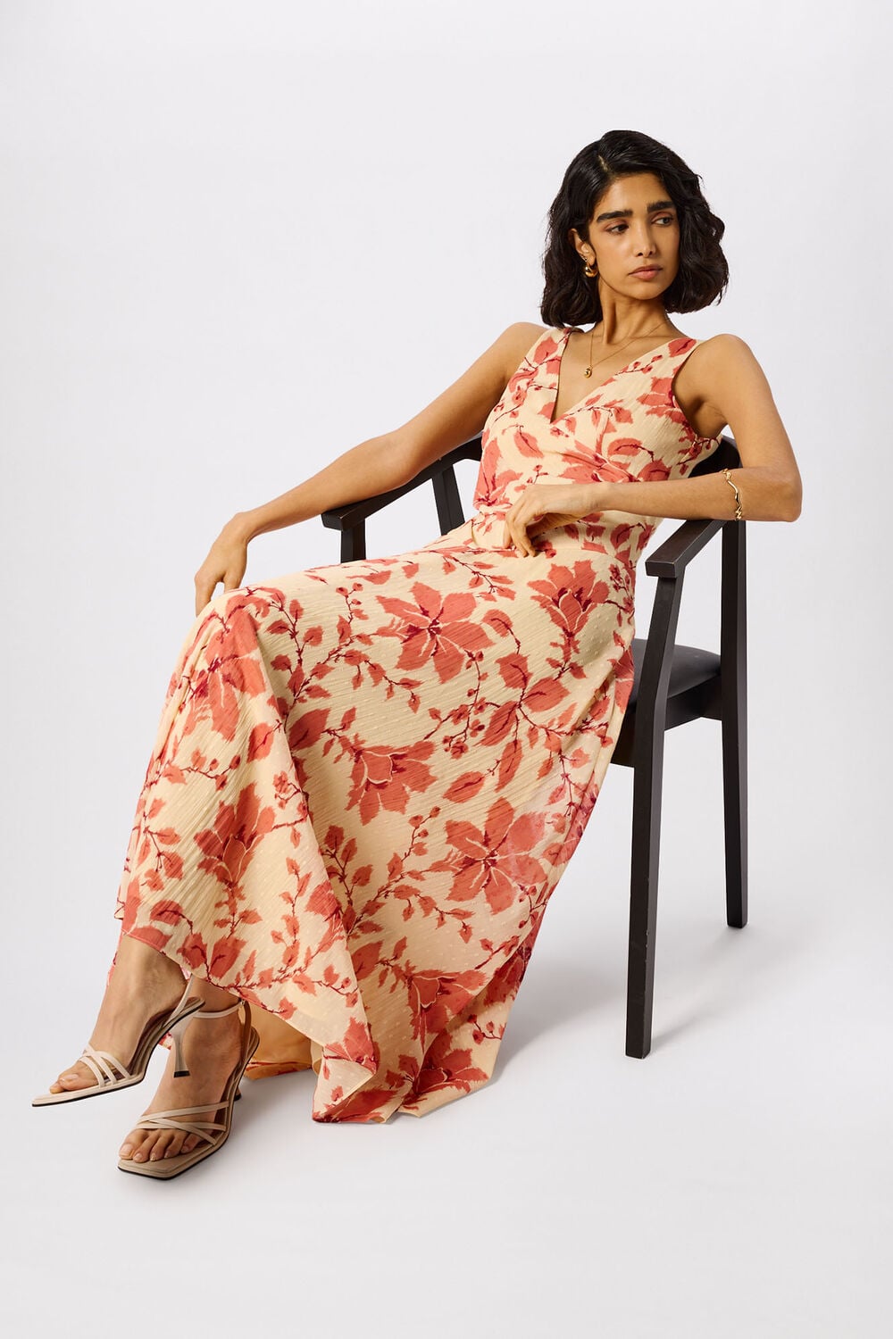Yellow Floral Lily Dobby Maxi Dress