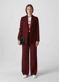 Relaxed Patch Pocket Jacket Burgundy