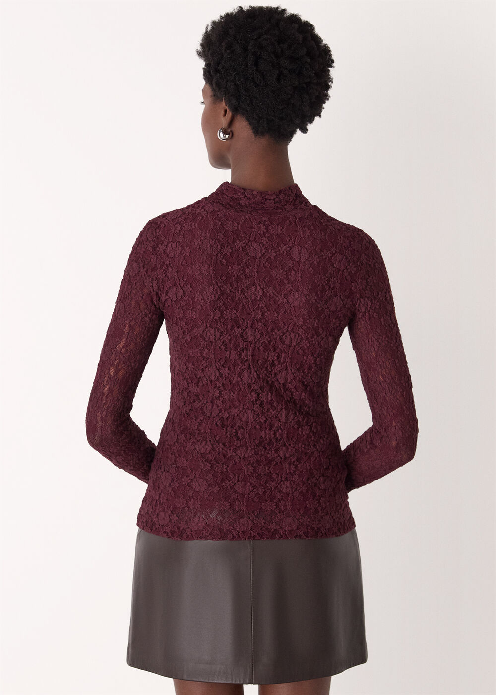 Lace Detail High Neck Top