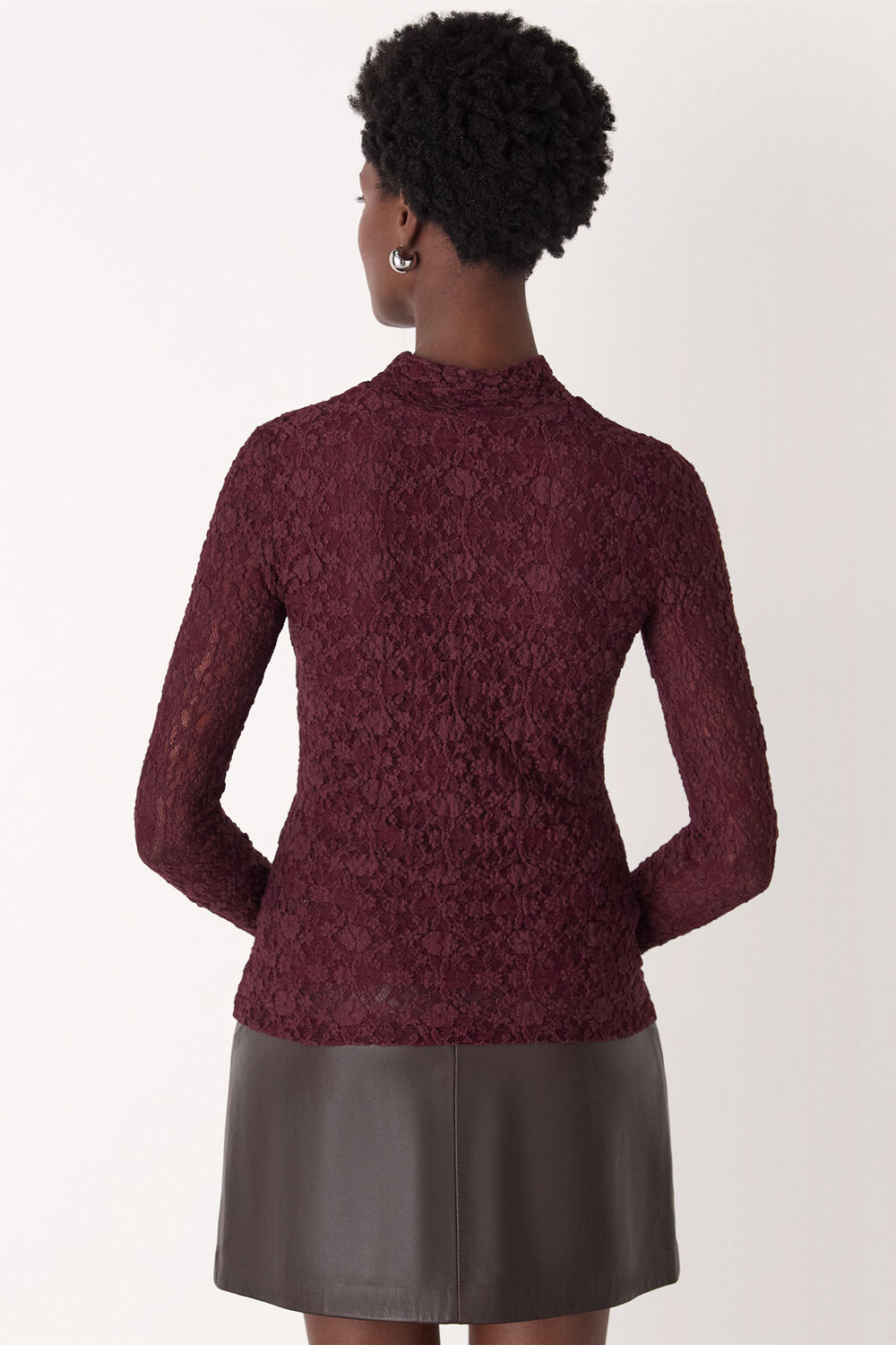 Lace Detail High Neck Top