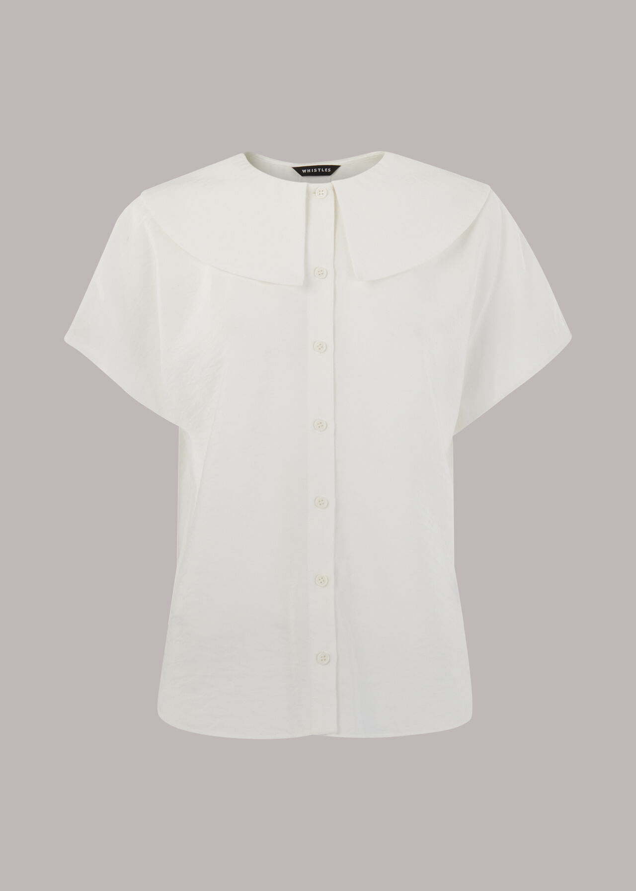 White Greta Collar Top | WHISTLES