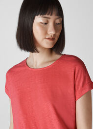 Relaxed Linen Tee Coral