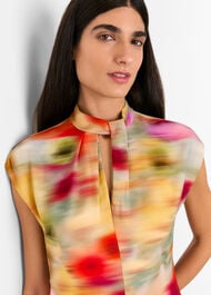 Photographic Flower Midi Dress