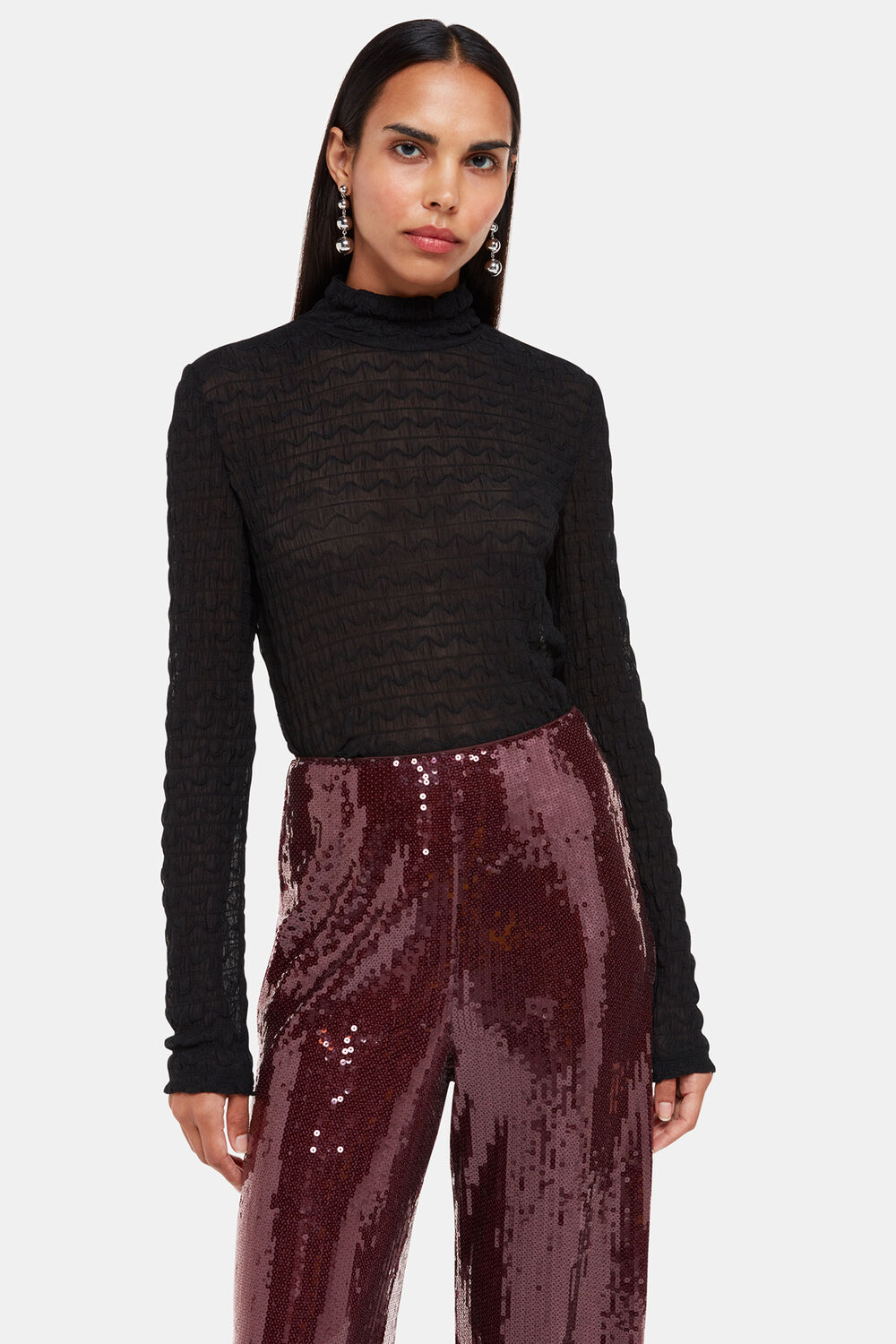 Aubergine Sandra Sequin Trouser