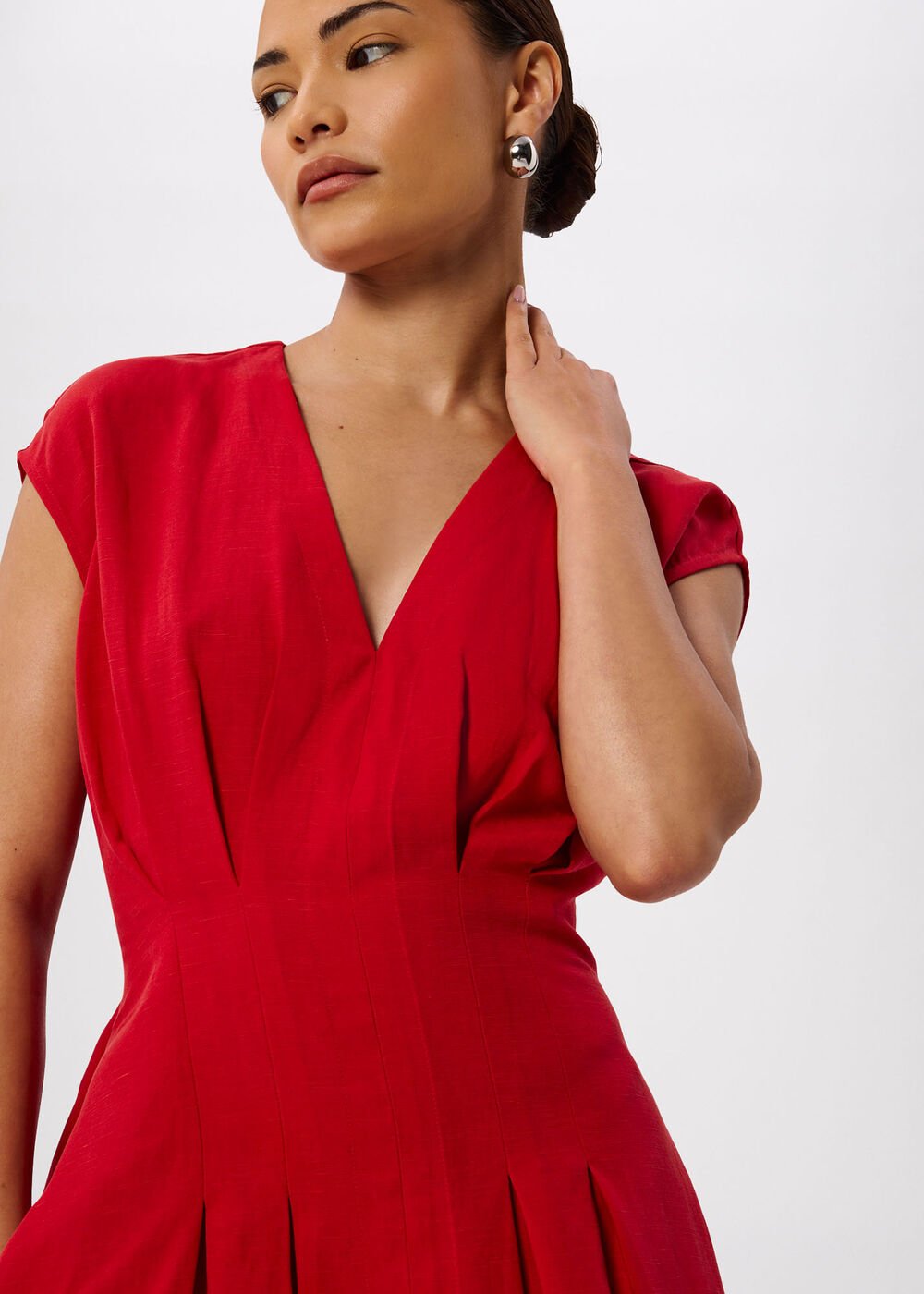 Petite Panel Linen Blend Dress