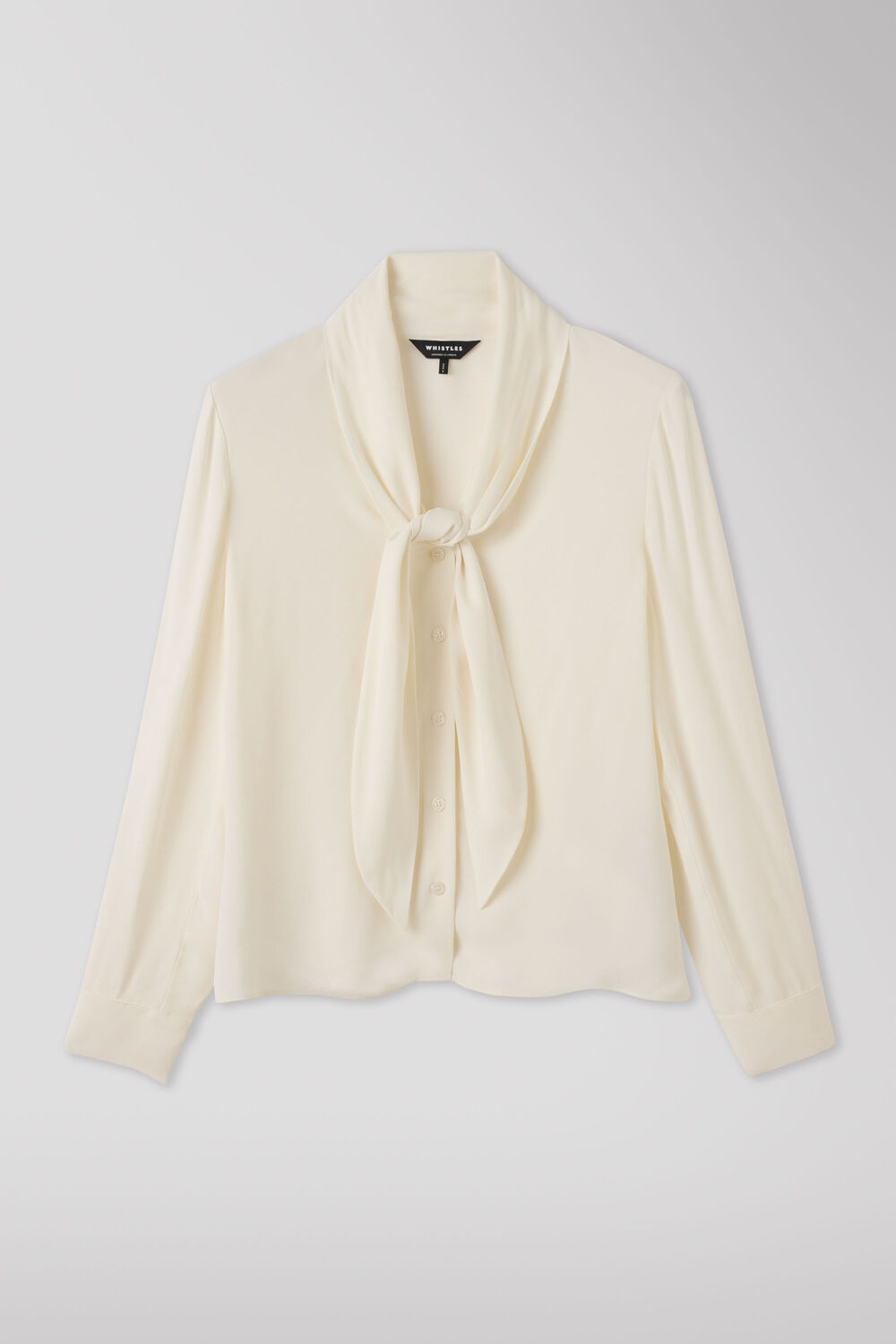 Ivory Tie Viscose Crepe Blouse