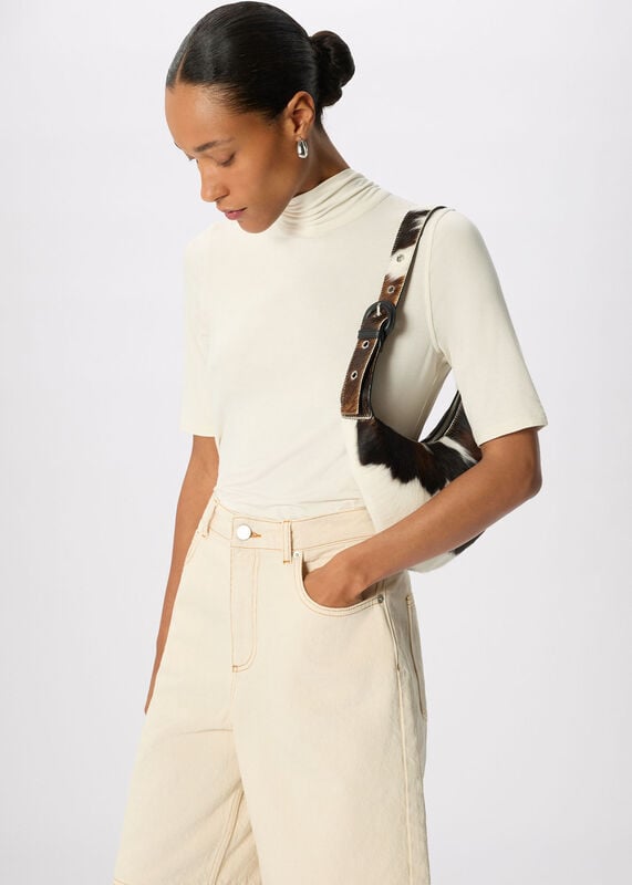 Ivory Tie Neck Detail Top