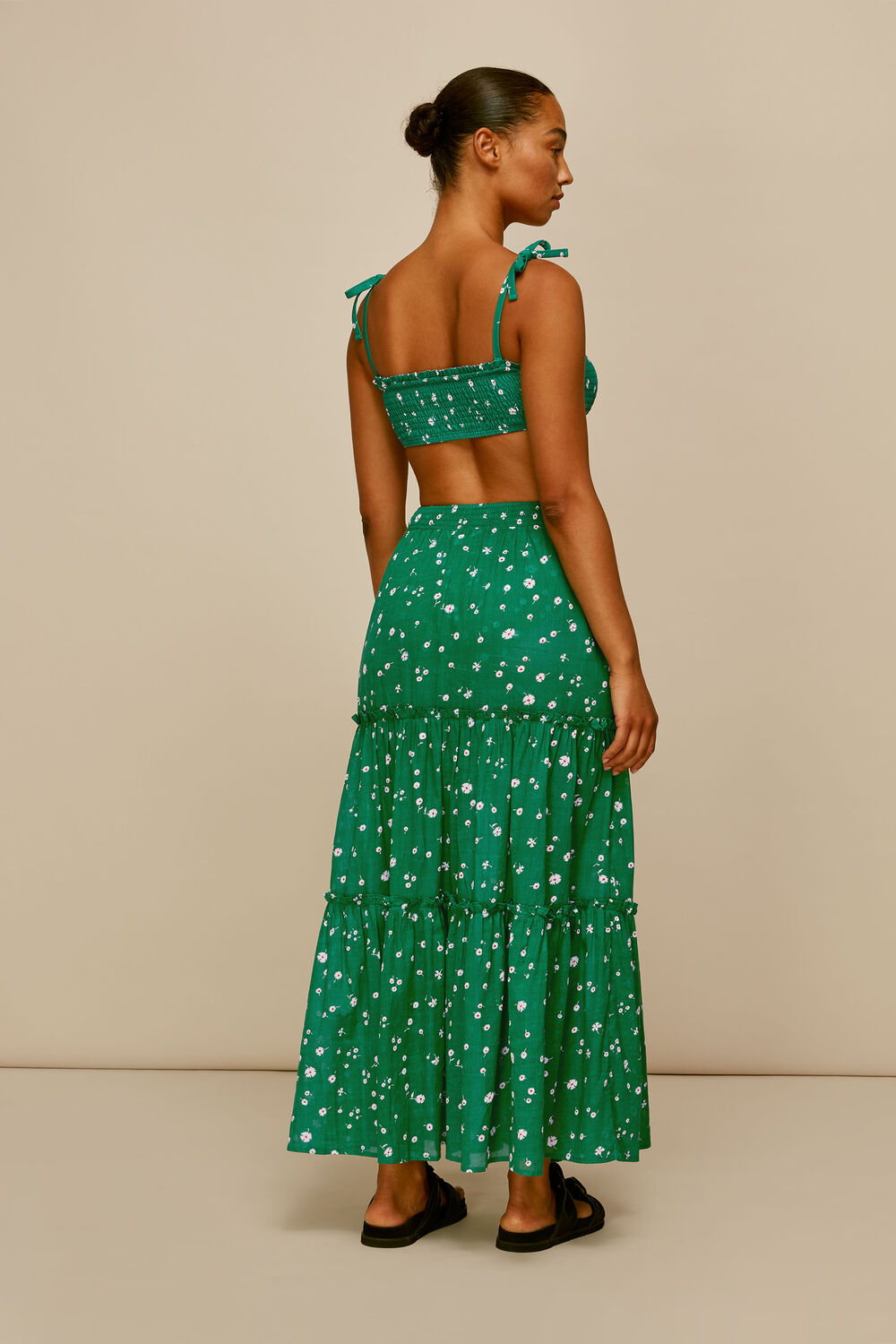 Primula Print Beach Skirt Green/Multi