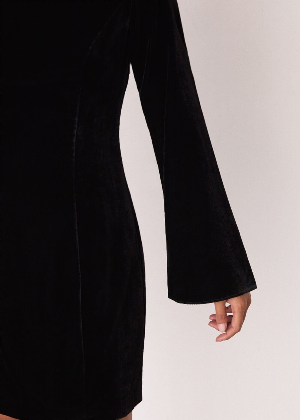 Petite Velvet Flare Sleeve Dress