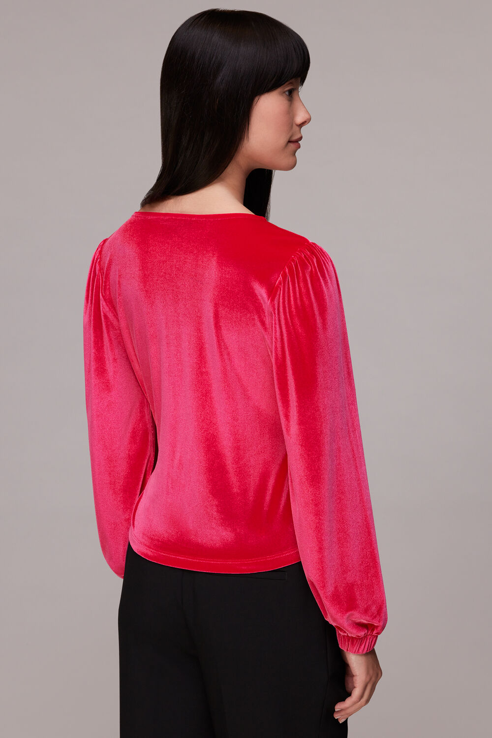 Velvet V Neck Wrap Top