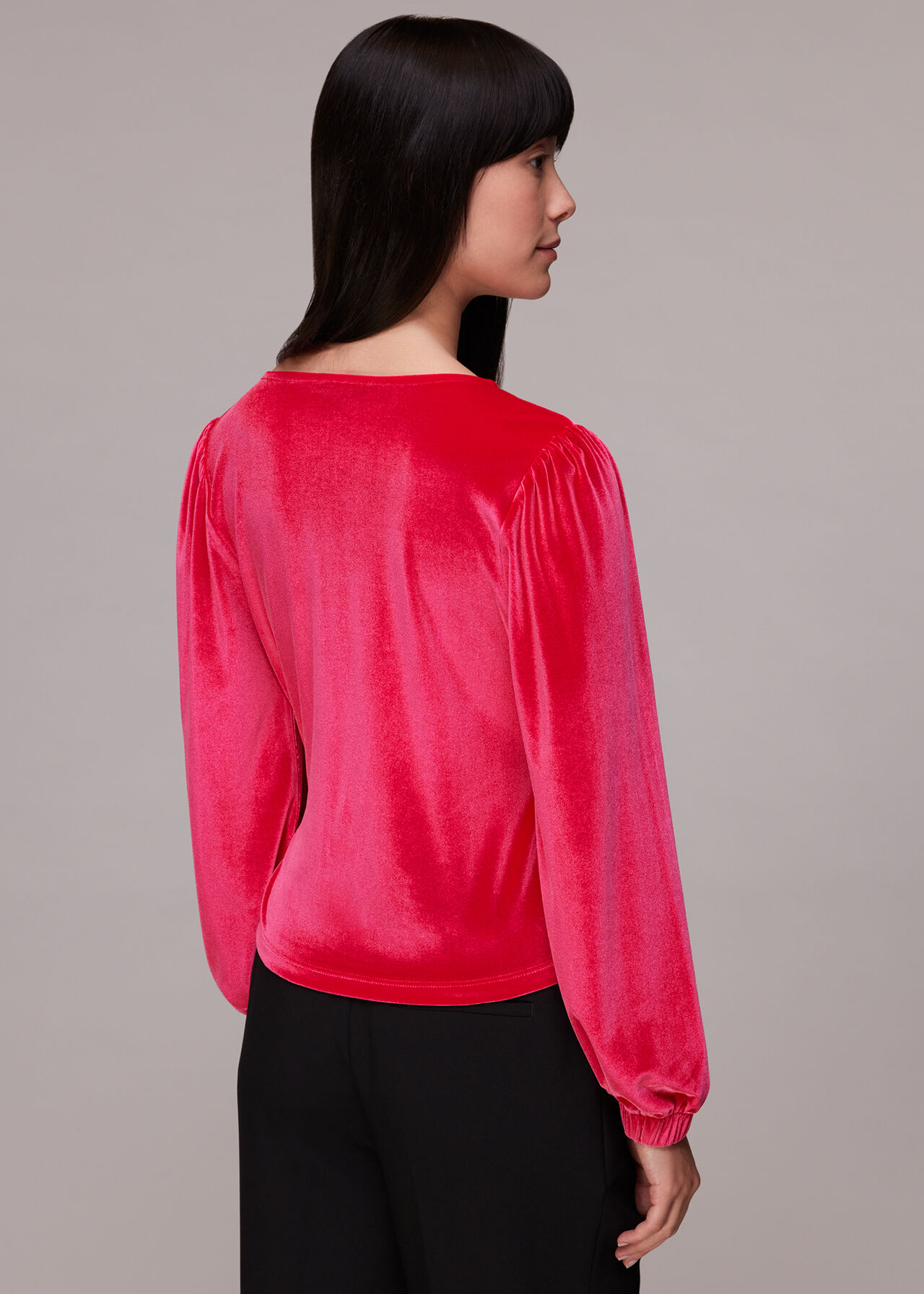 Velvet V Neck Wrap Top