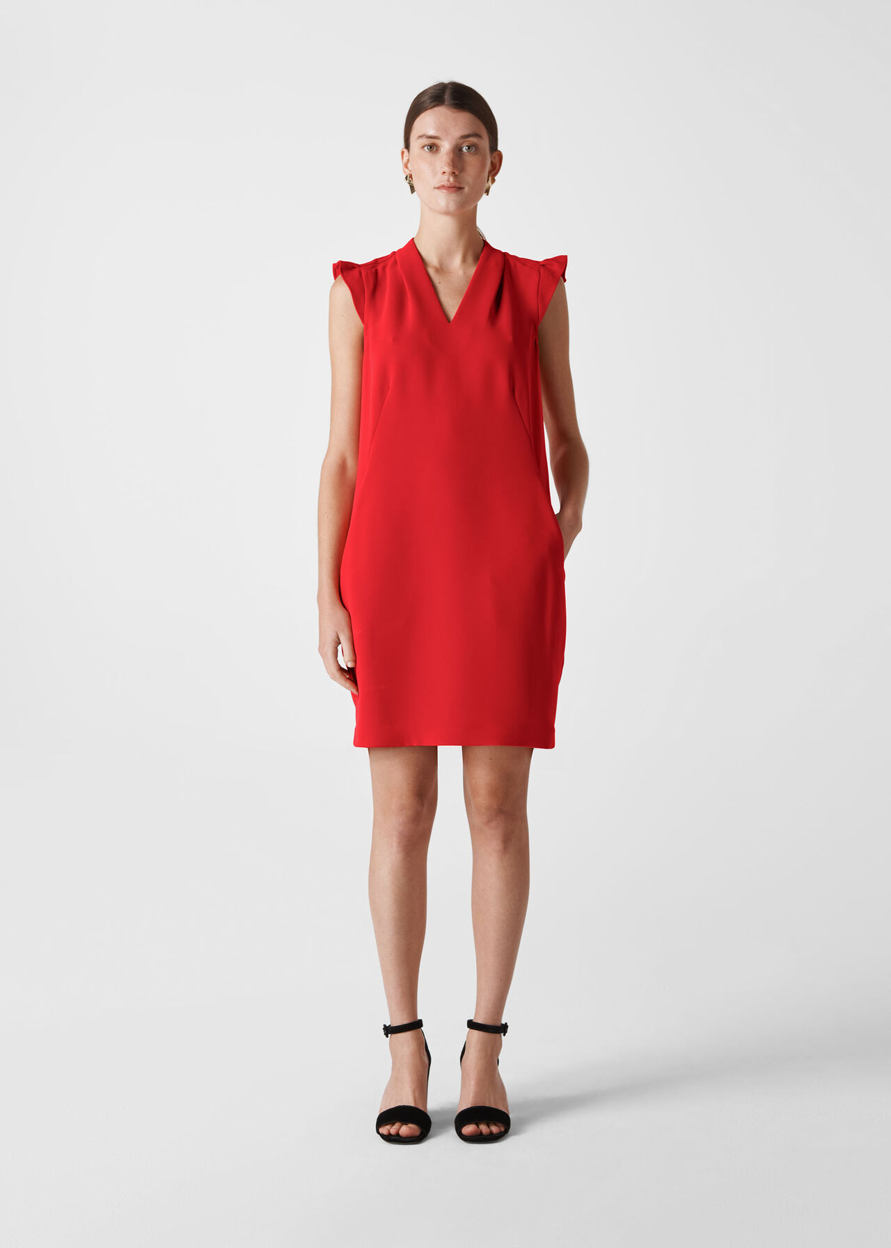 Safia Crepe Dress Red