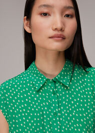 Spot Print Sleeveless Shirt