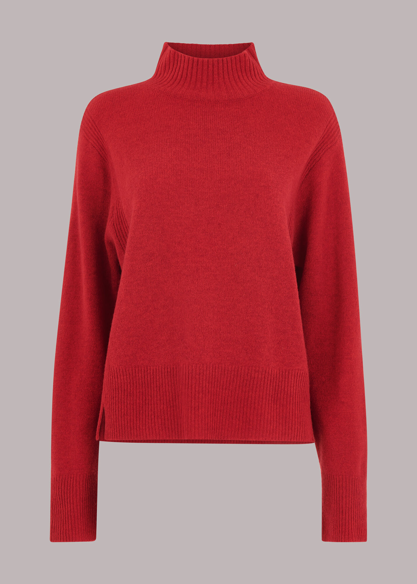 Red Ferne Wool Funnel Neck Jumper WHISTLES