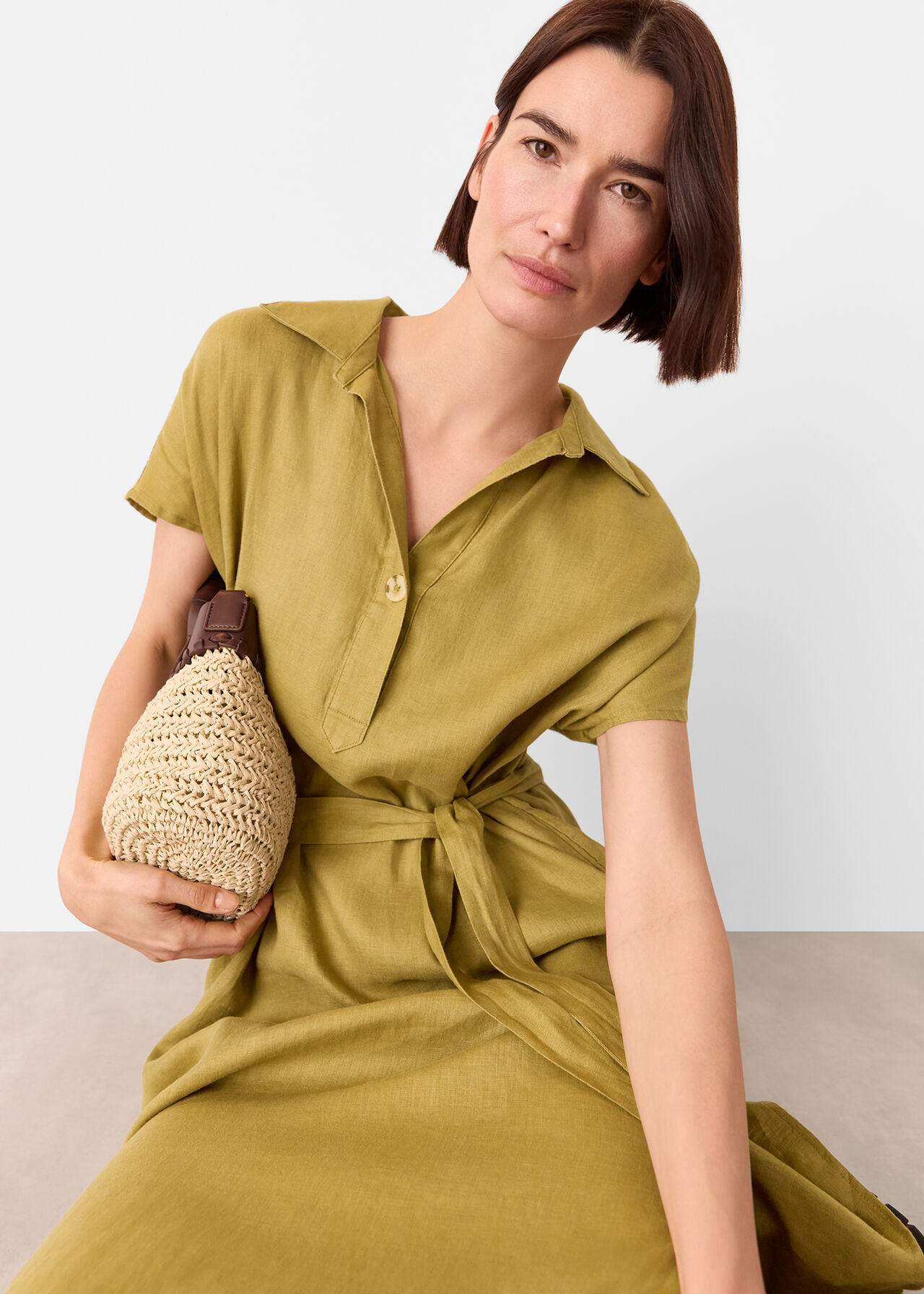 Maddie Linen Shirt Dress