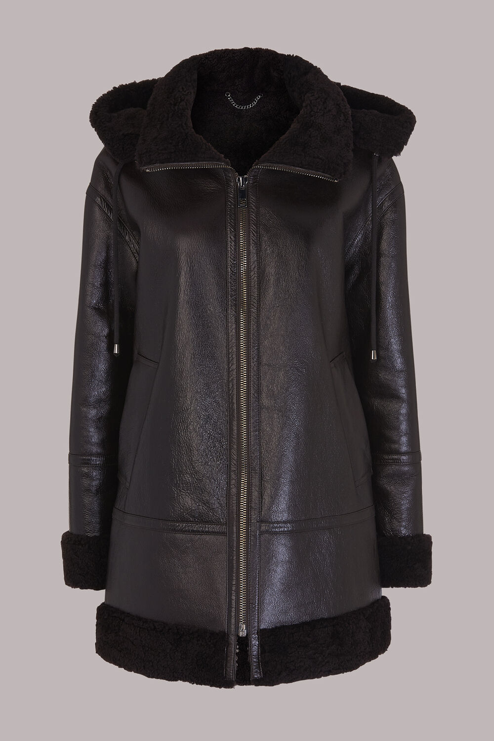 Shearling Hooded Biker