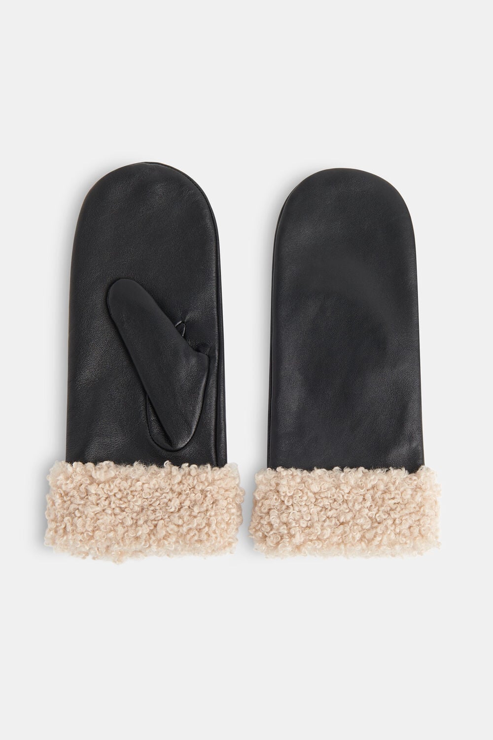 Black Borg Cuff Leather Mitten