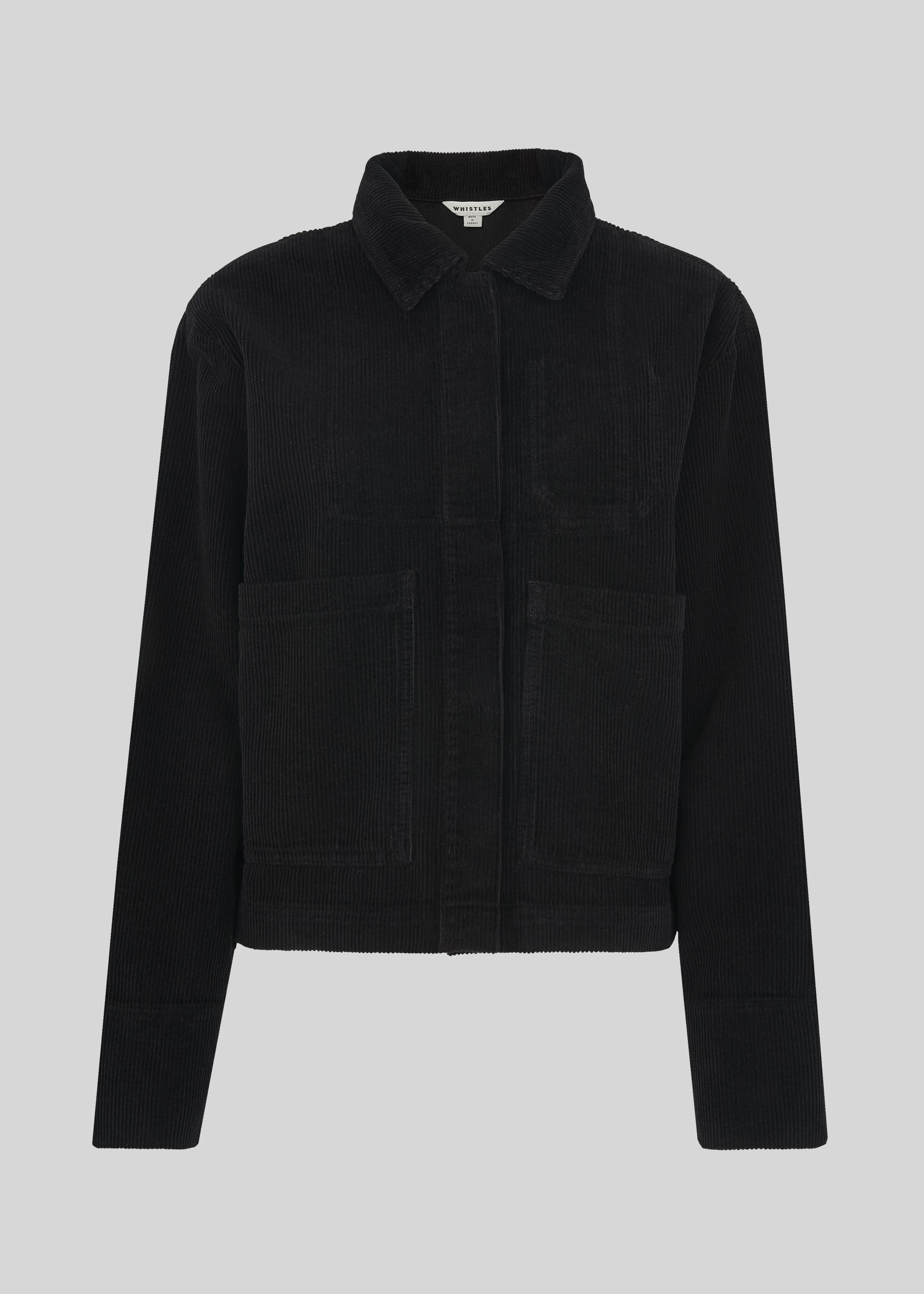 Black cropped cord jacket cheap