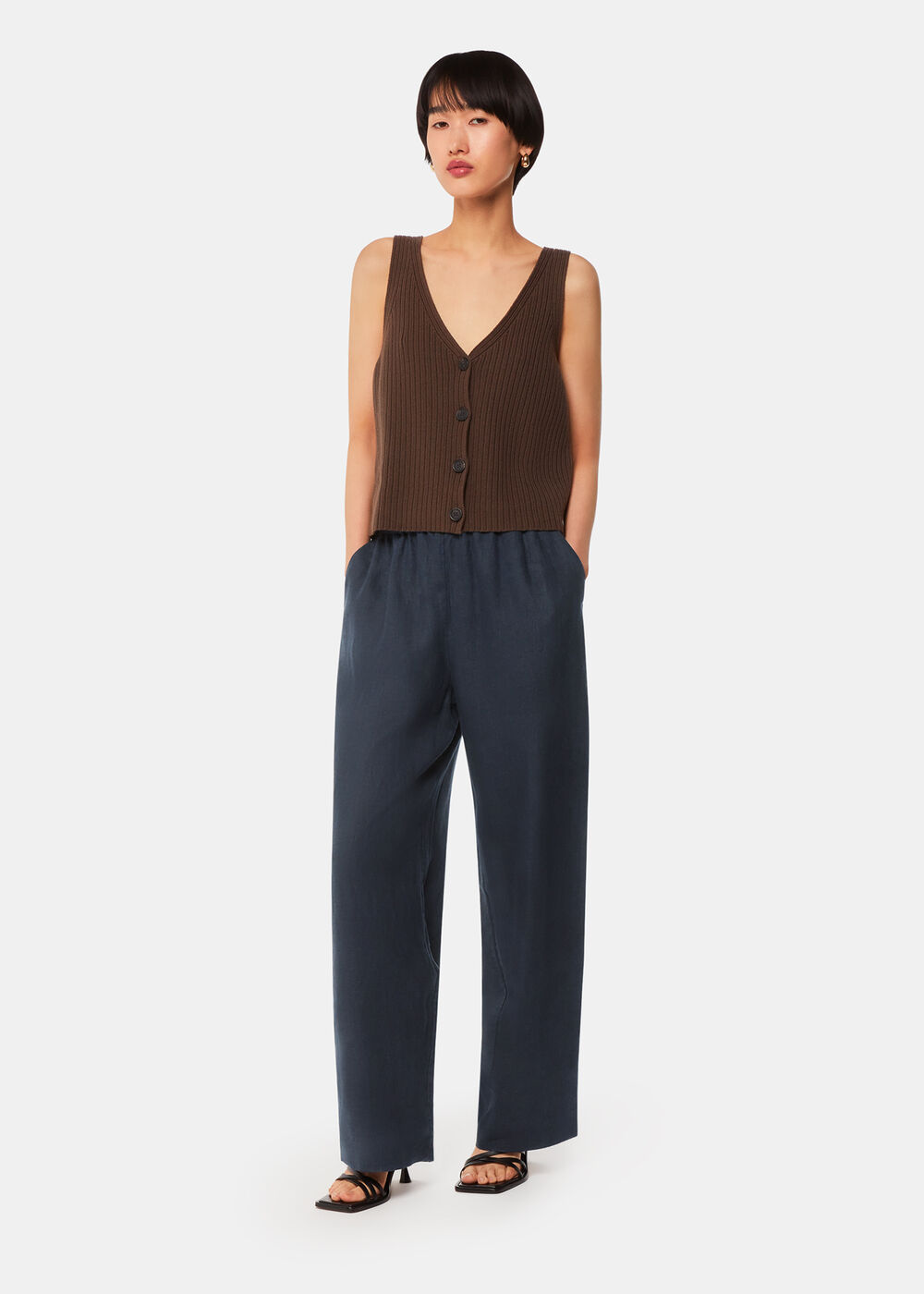 Elasticated Linen Trouser