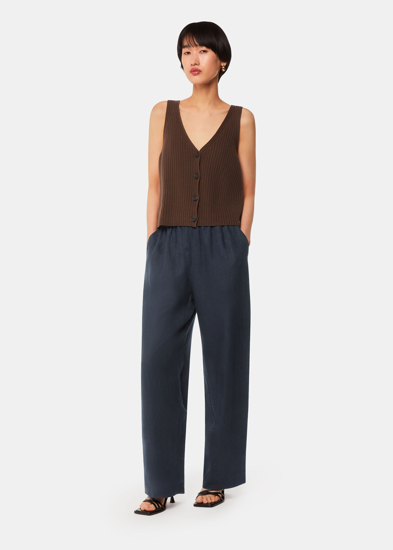 Whistles Elasticated Linen Trousers Whistles Elasticated Linen Trousers