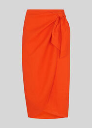 Layla Linen Sarong Skirt Orange
