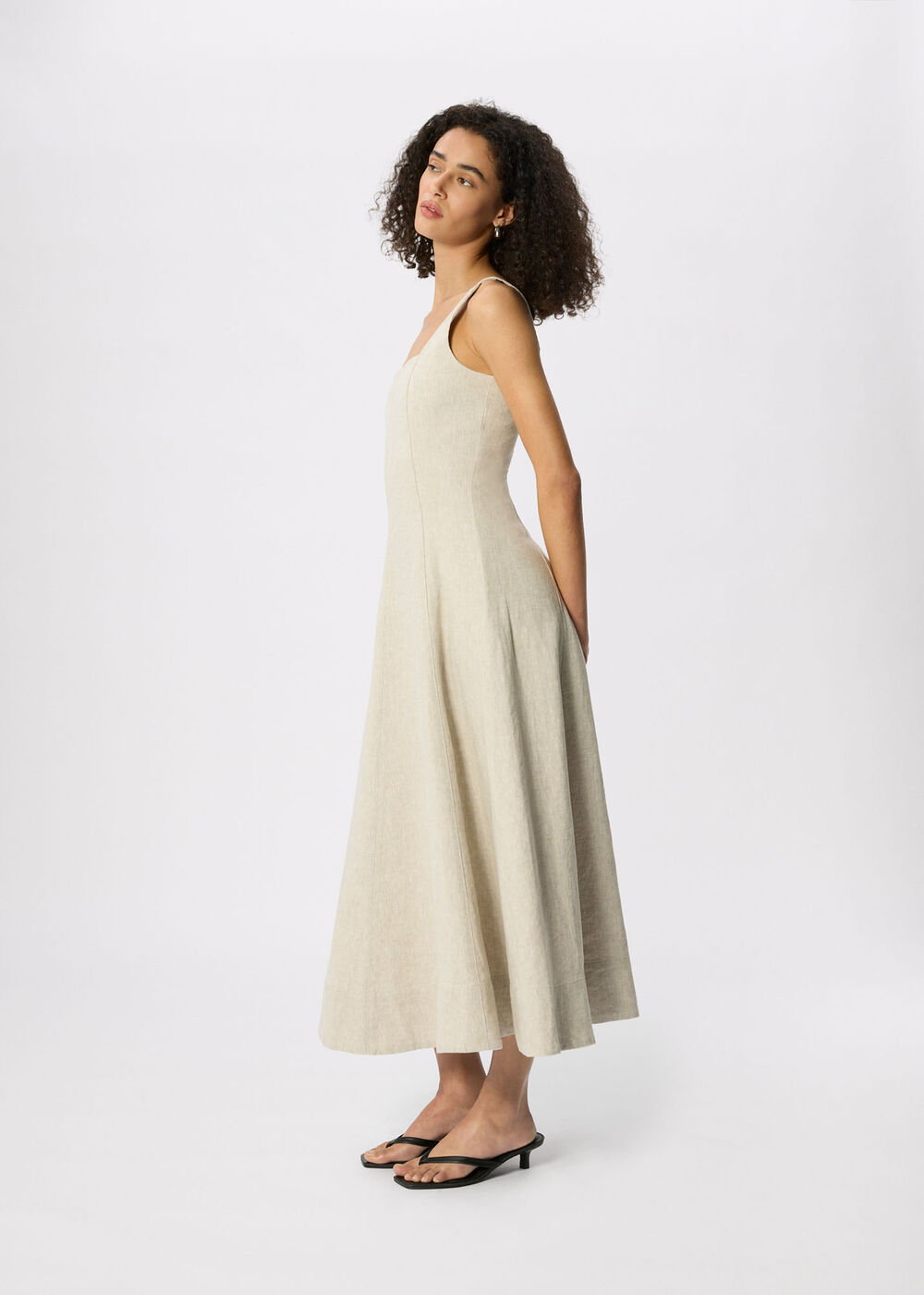 Fit and Flare Linen Dress
