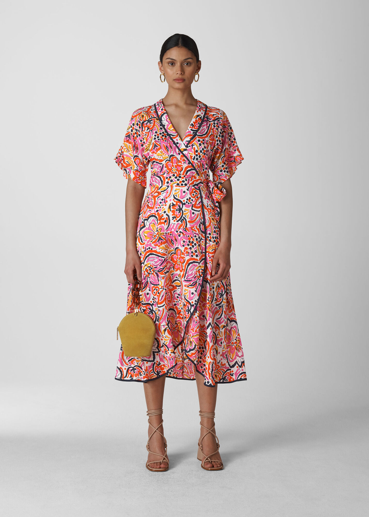 Whistles Women Art Floral Wrap Dress - White - 04