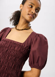 Cotton Ruched Bodice Dress