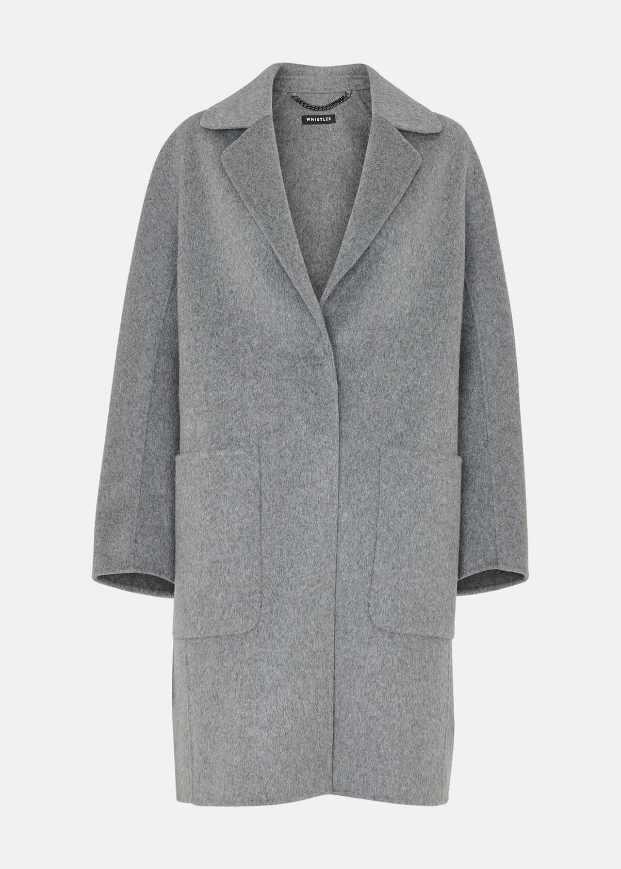 Whistles Cassie Double Face Pocket Coat Grey