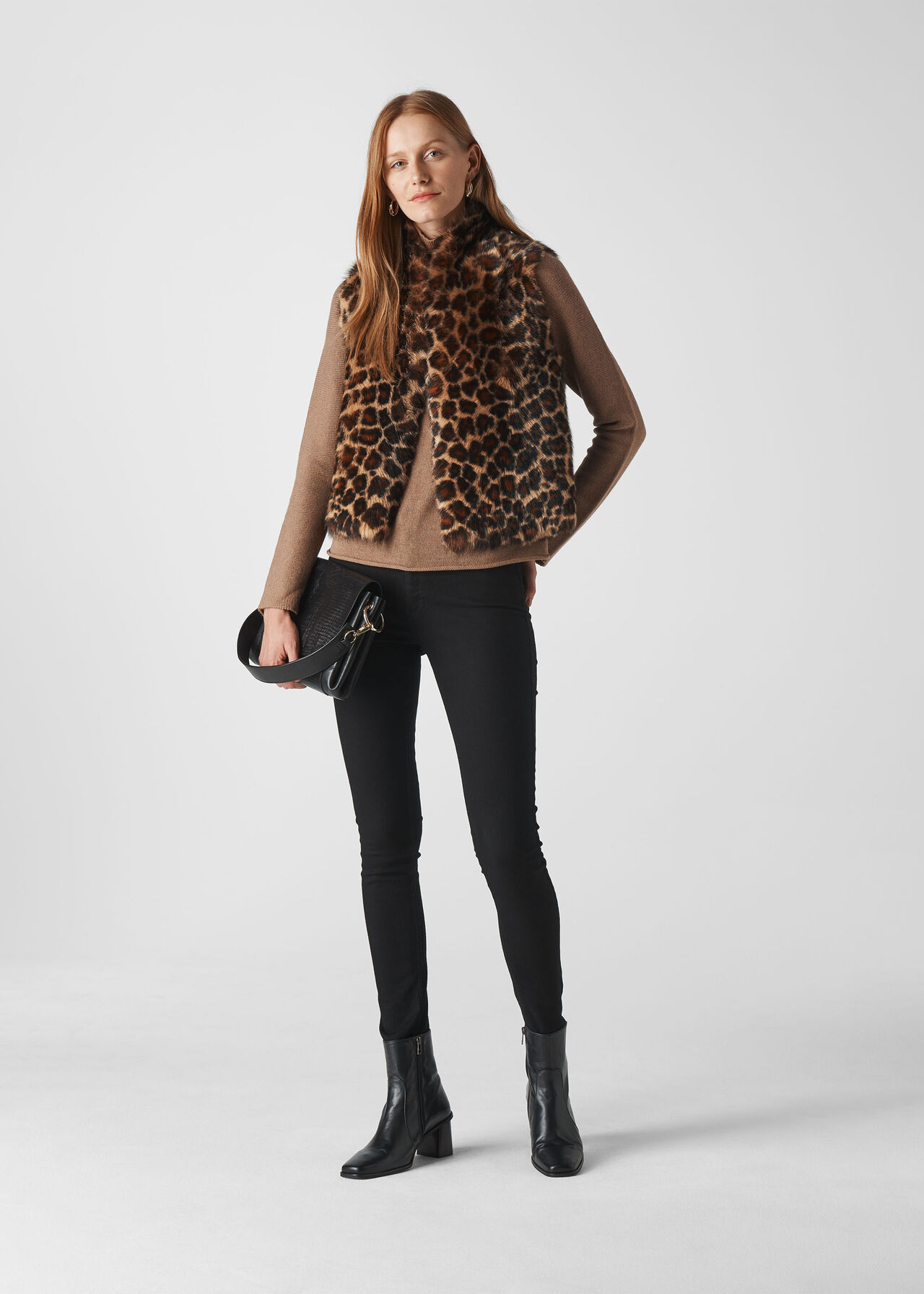 Toscana Animal Sheepskin Gilet Leopard Print