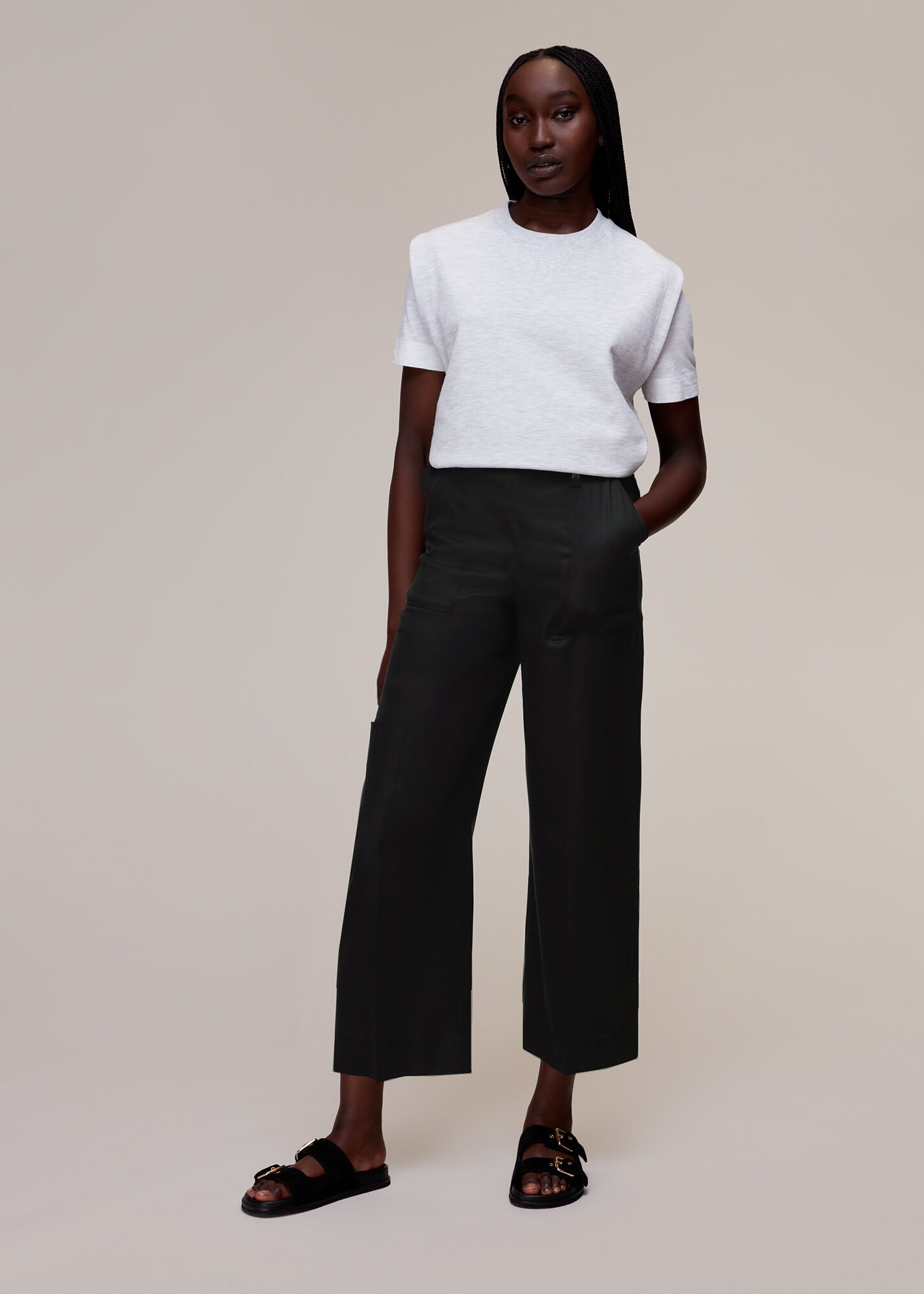 Black Wide Leg Cargo Trousers  New Look