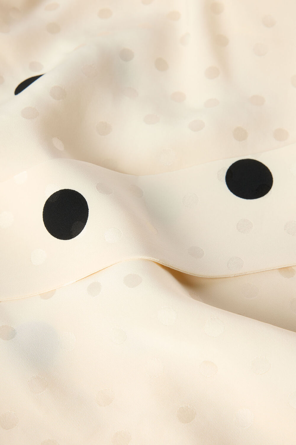 Cream Jacquard Spot Satin Halterneck