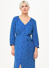 Petite Micro Cactus Print Midi Dress